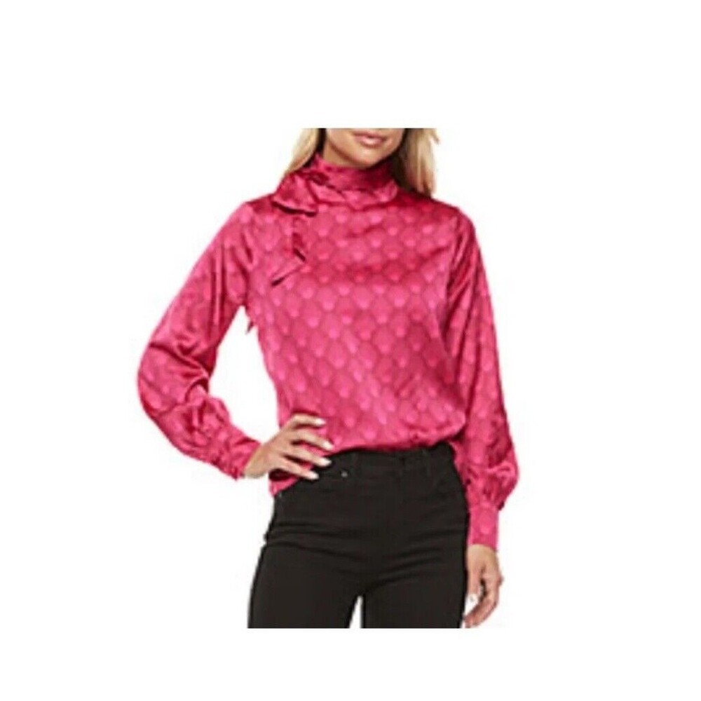 Worthington Size PL Bow Tie Blouse Red Color Long Sleeve New With Tag